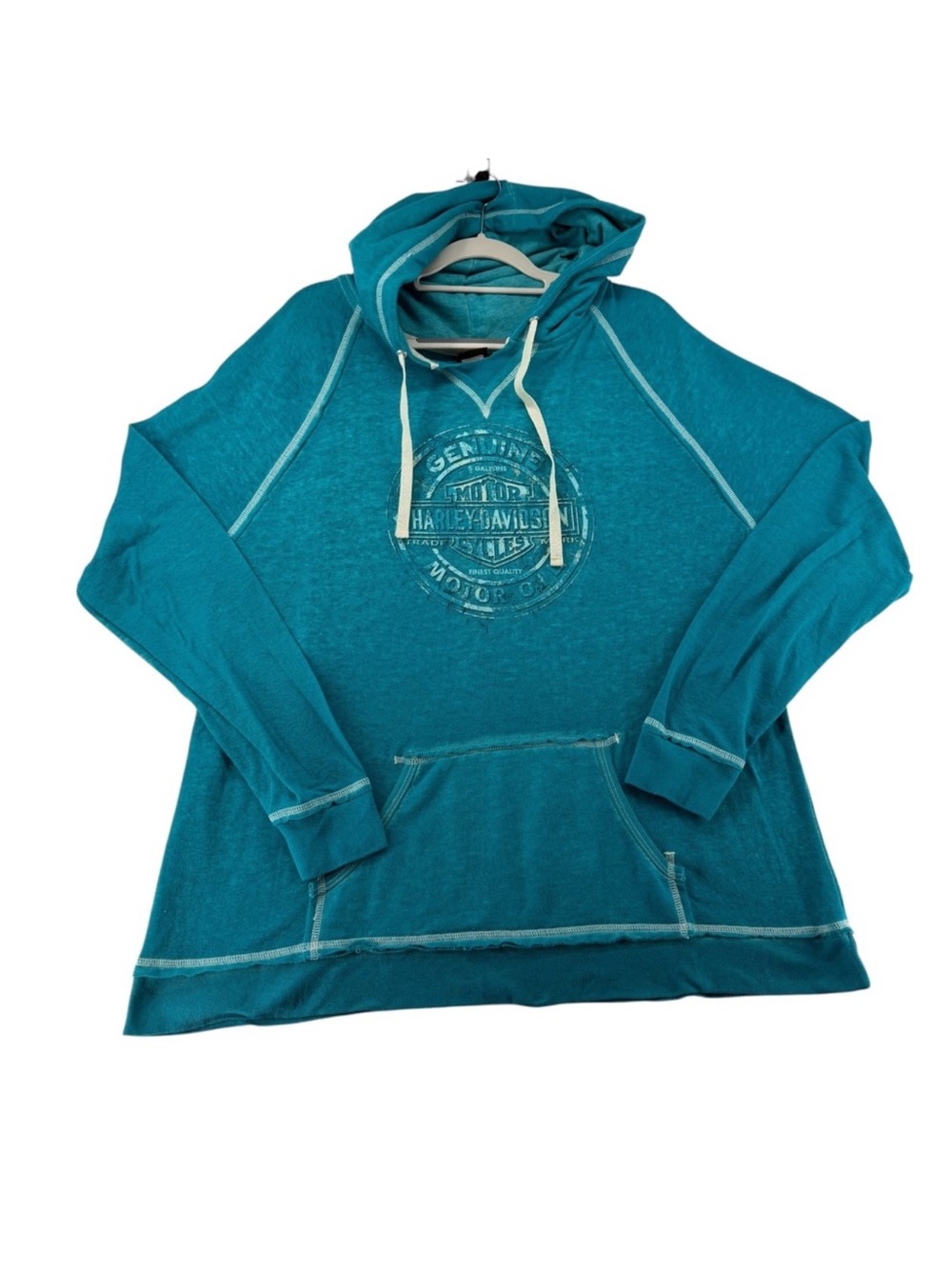 Vintage Harley Davidson Teal Hoodie Women's
Size Large